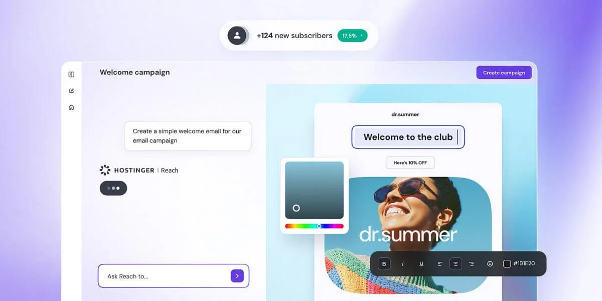Hostinger lança Reach e simplifica e-mail marketing com IA integrada - Imagem do artigo