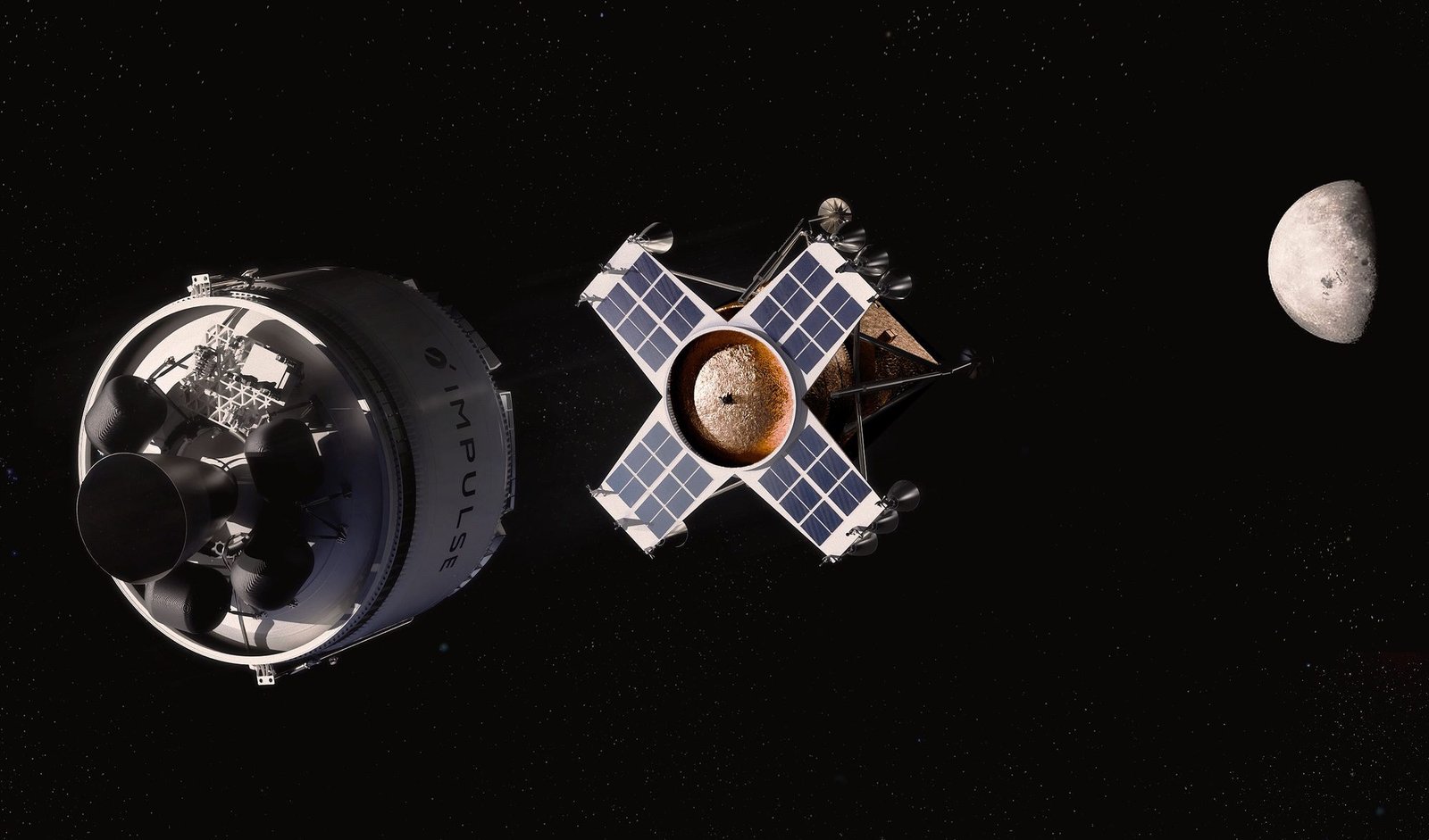 Impulse Space apresenta lander que promete levar 3 t de carga à Lua em 2028 - Imagem do artigo