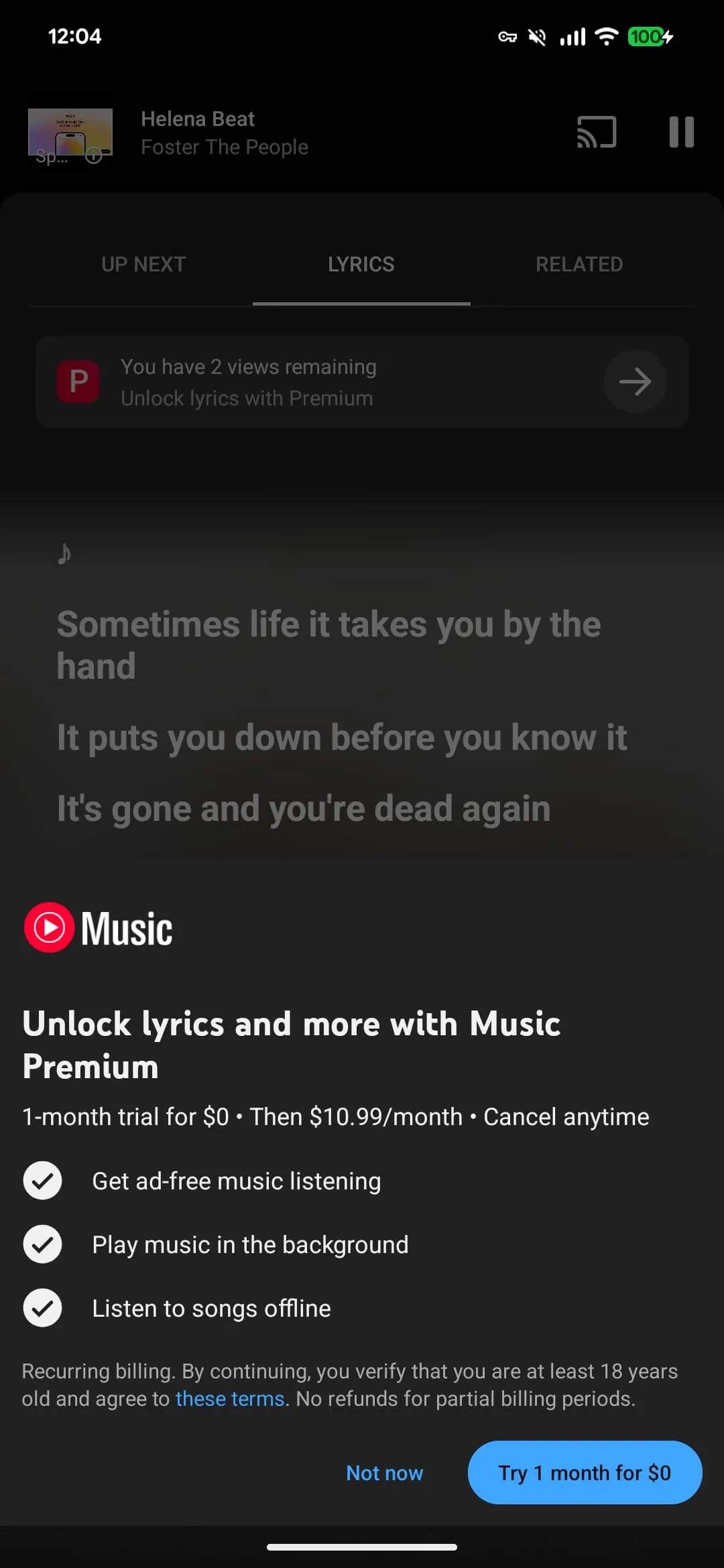 YouTube Music Premium trava letras e força upgrade: vale a pena pagar? - Imagem do artigo original