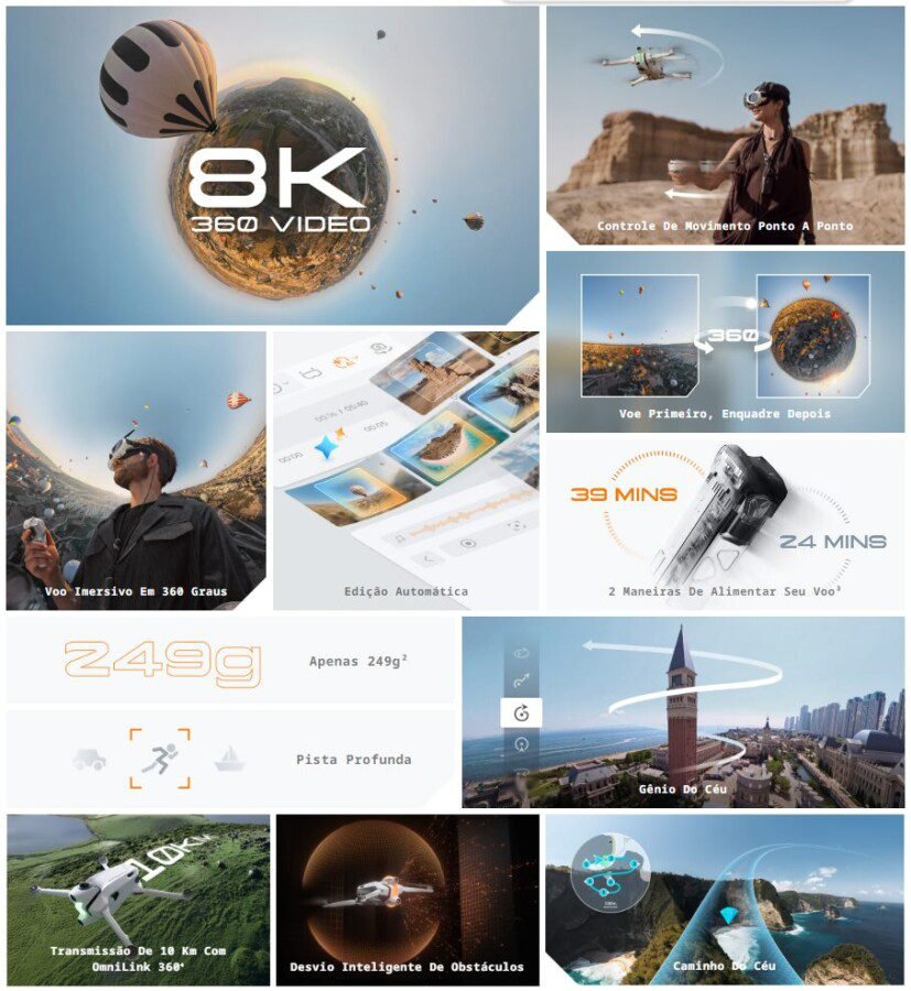 Antigravity A1 chega com filmagem 360° em 8K e muda o jogo dos drones FPV - Imagem do artigo original