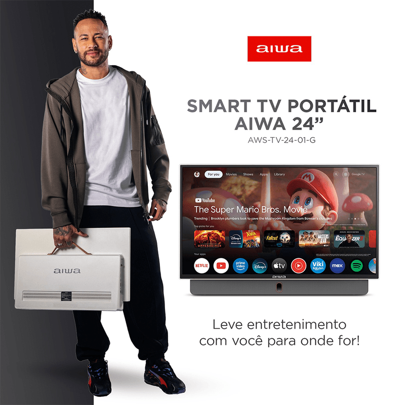 AIWA aposta em mobilidade e lança Smart TV portátil de 24” com bateria de 3 h - Imagem do artigo original