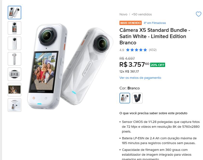 Insta360 Ace Pro cai até 19% neste fim de semana: descubra se é a melhor câmera de ação para você - Imagem do artigo original