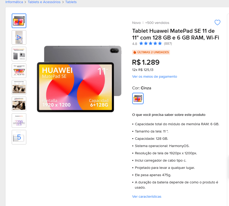 Huawei MatePad SE 11 chega ao Brasil com preço agressivo e foco em família - Imagem do artigo original