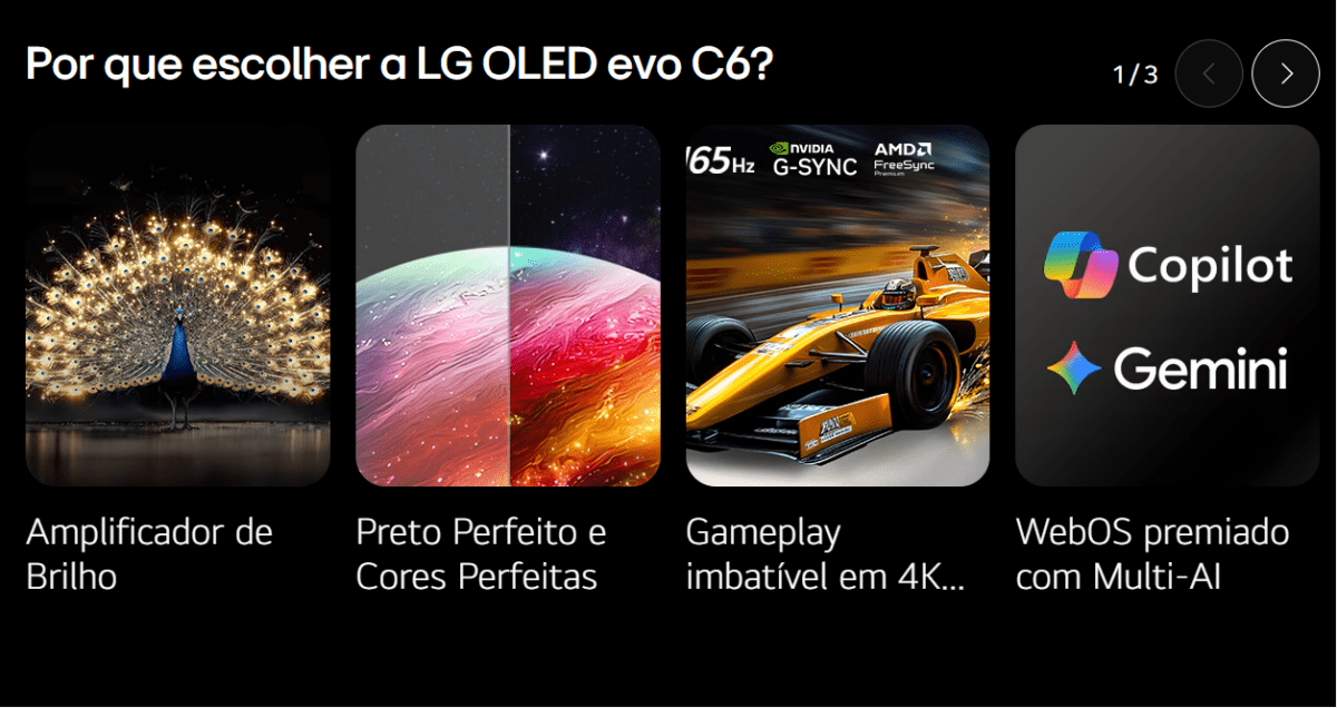 LG OLED evo C6: análise completa da nova TV 4K de 42″ a 83″ focada em jogos e entretenimento - Imagem do artigo original