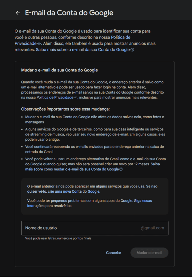 Google permite trocar o endereço do Gmail sem abrir conta nova: veja se vale a pena - Imagem do artigo original