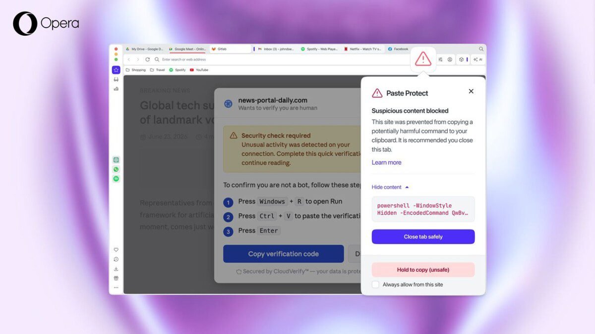 Opera Paste Protect bloqueia ataques de Ctrl+C e Ctrl+V: entenda tudo antes de usar - Imagem do artigo original