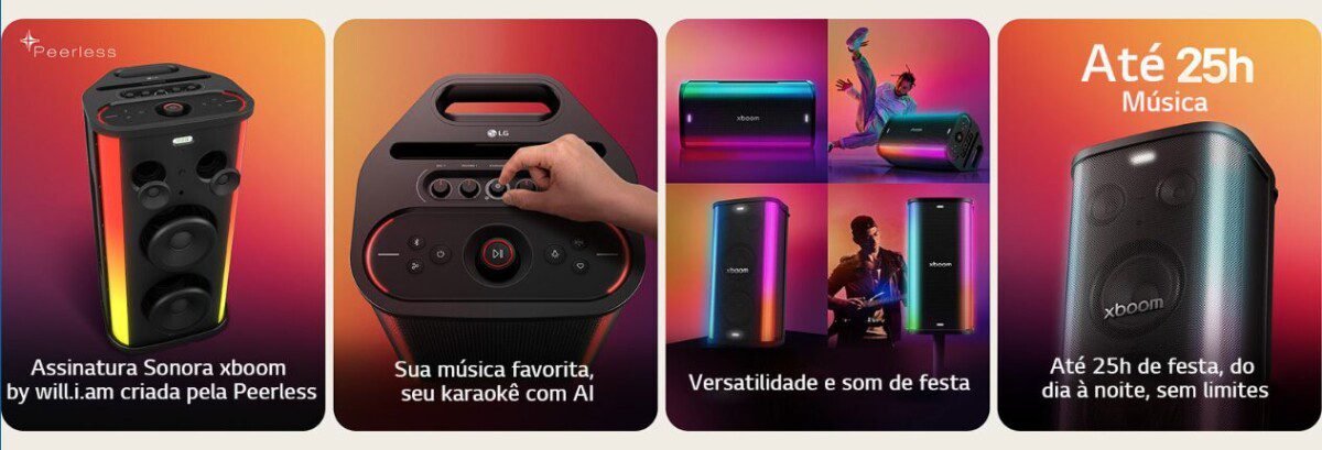 LG XBoom Stage 501 chega ao Brasil: 25 h de bateria, IA para karaokê e potência ajustável - Imagem do artigo original